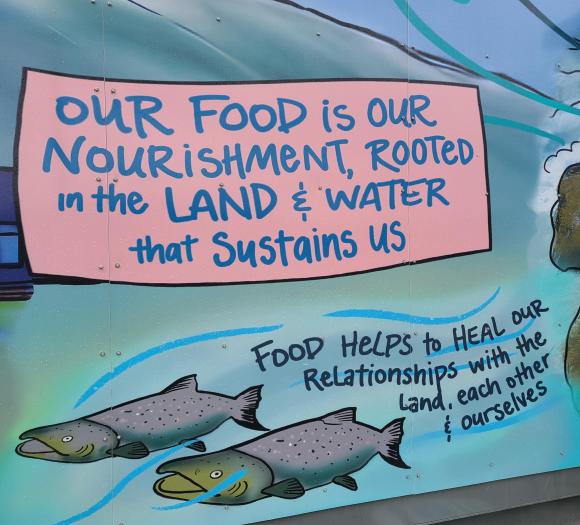 Mural on the hydroponics unit in Witset